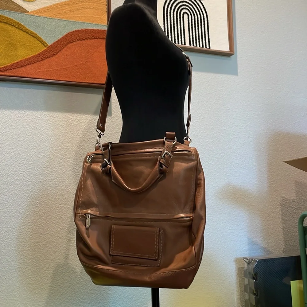 Classic Brown Leather Shoulder Bag -Crossbody Bag Women's Everyday Tote